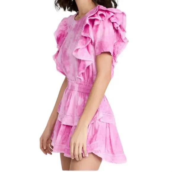 LoveShackFancy Natasha Dress Begonia Hand Dye - Picture 2 of 7